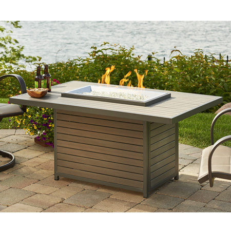 Brooks Rectangular Gas Fire Pit Table - Electric Fireplaces, Barbecue ...