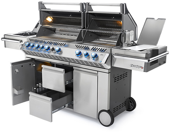 Napoleon: Prestige Pro 825 GAS Grill with Power Side Burner, Infrared Rear & Bottom Burners, Natural GAS